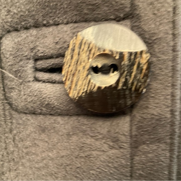 Pellacci Made in USA Charcoal Gray European Sheepskin Coat, Sable Mink Trim - Picture 12 of 16